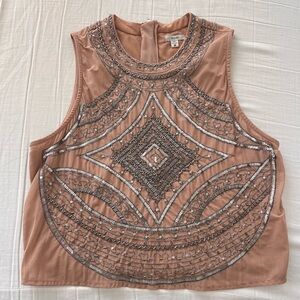 Ecote Beaded Embellished Sleeveless Top – Size M